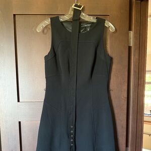 DRESS: White House Black Market, Black, Sleeveless Dress w/Belt W Size 4